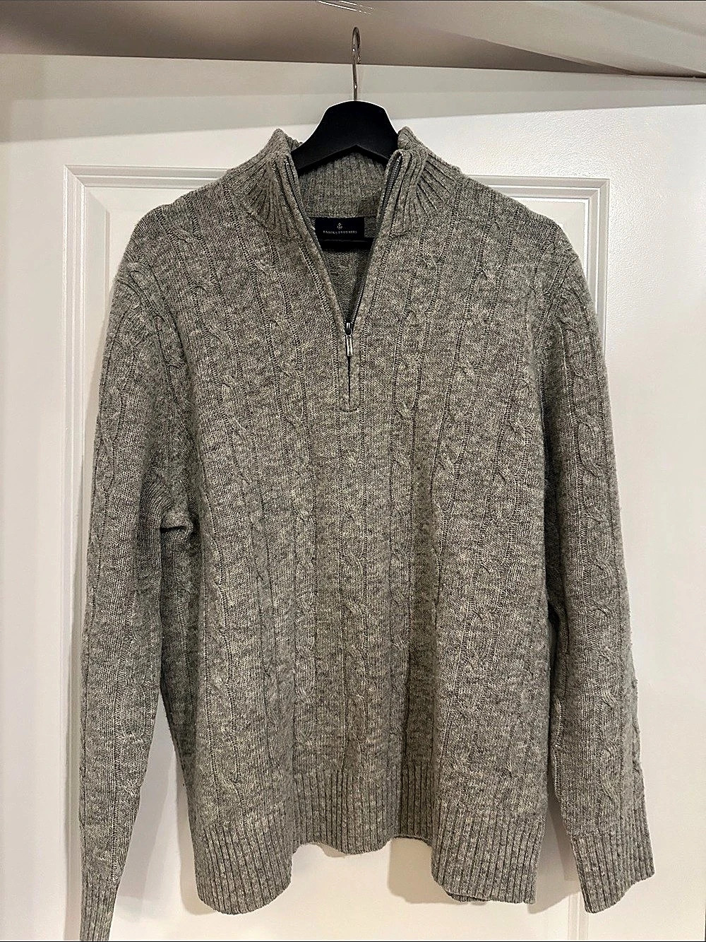 Brooks Brothers Men's Gray Zip Neck Sweater Size Large Like New
